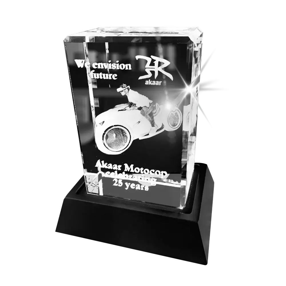 3D Laser Crystal Rectangle Tall Award