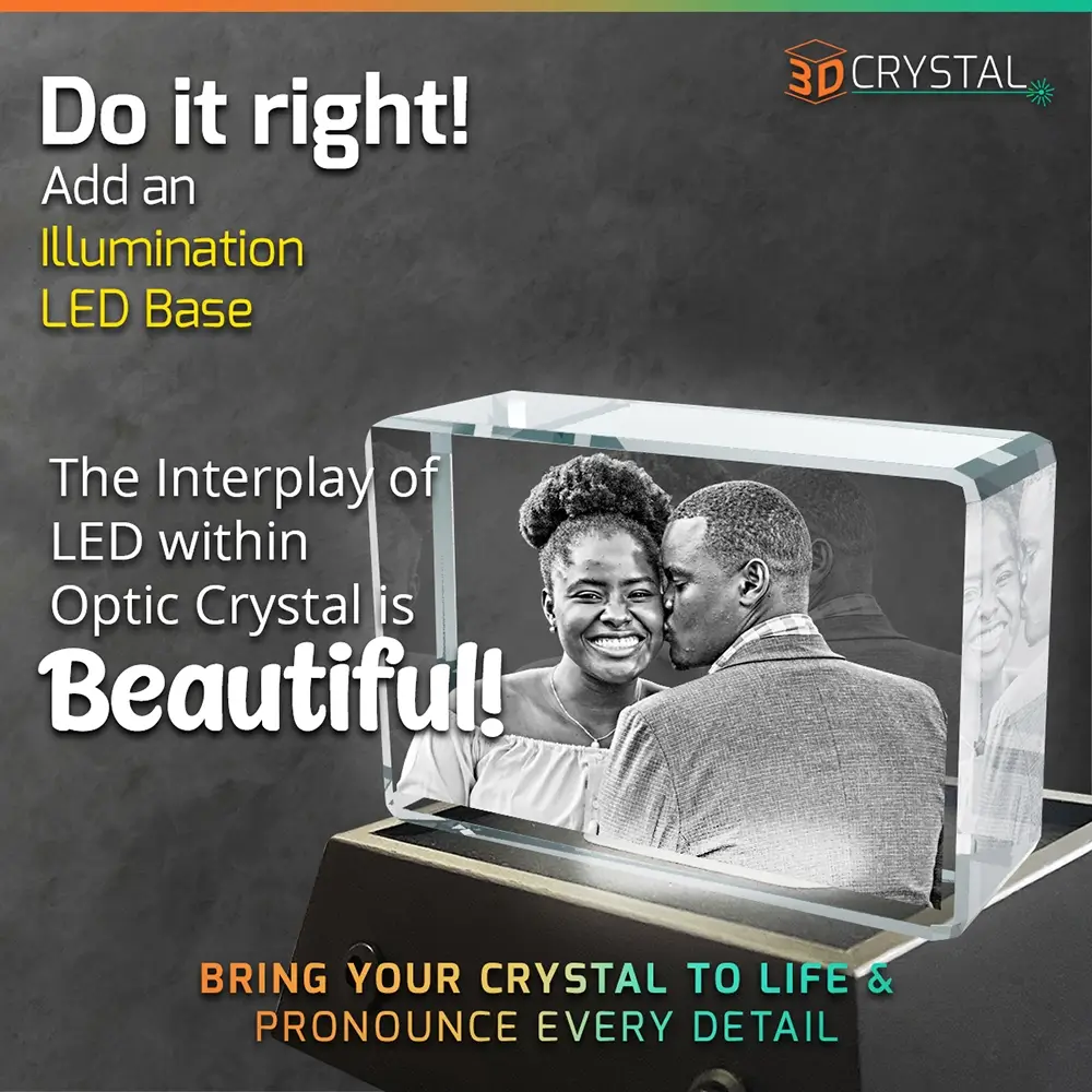 3D Laser Crystal Rectangle Wide Award