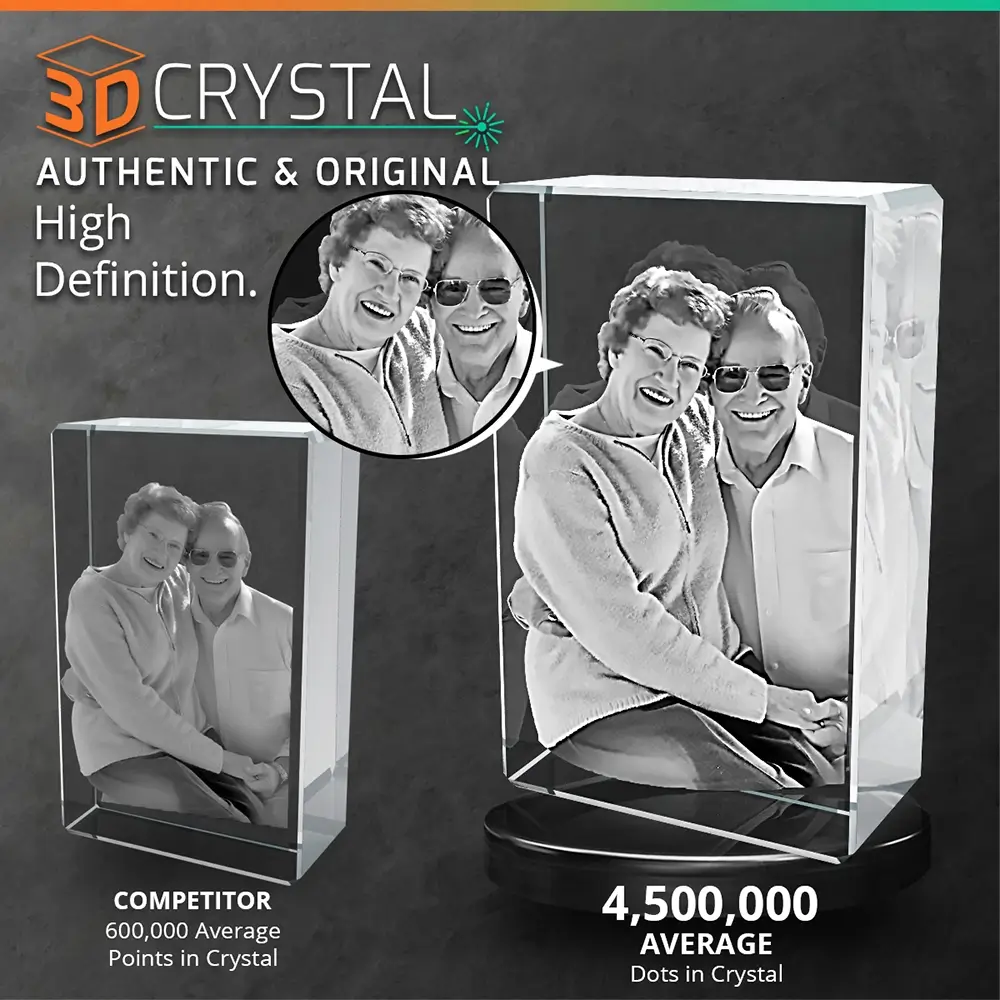 3D Laser Crystal Rectangle Tall