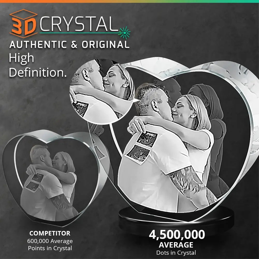 3D Laser Crystal Heart