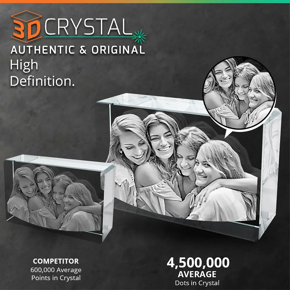 3D Laser Crystal Rectangle Wide Award